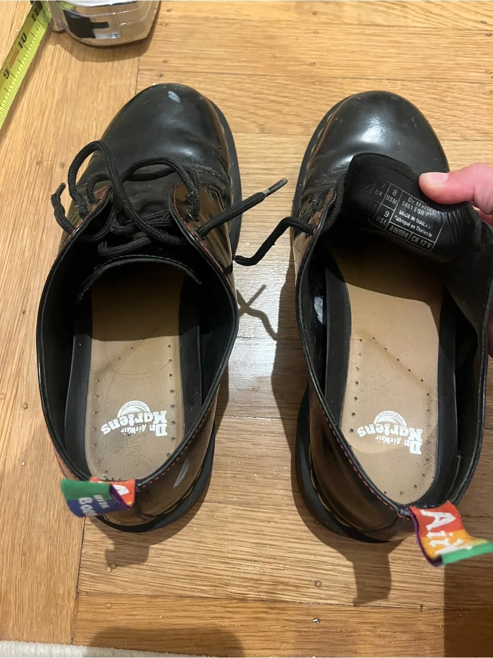 Dr. Martens Black Leather Pride Oxfords